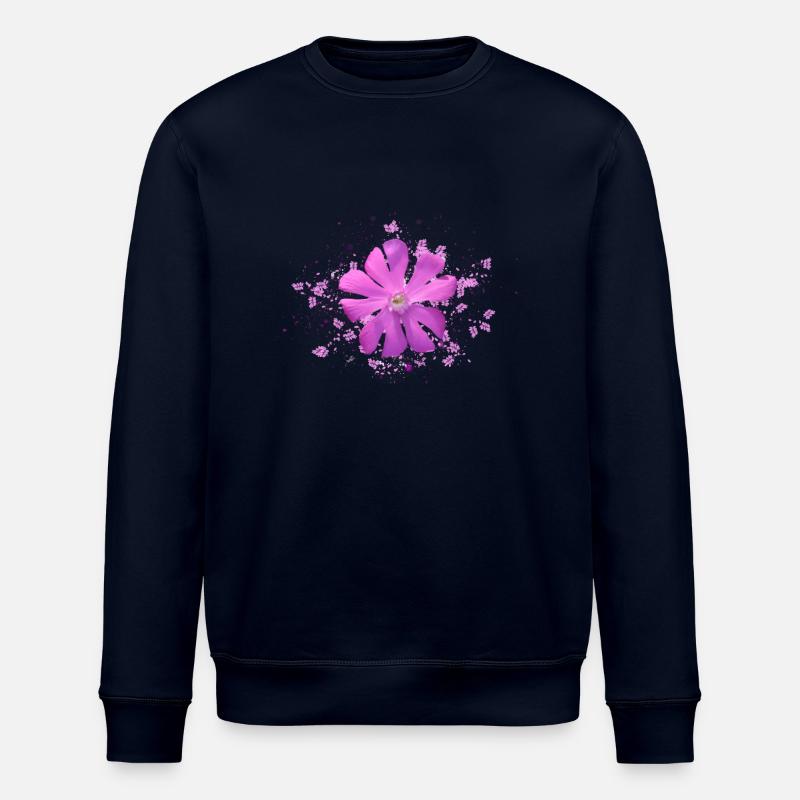 rosa Blüte rosa Blume - Stanley/Stella Unisex Bio-Sweatshirt ROLLER - Navy