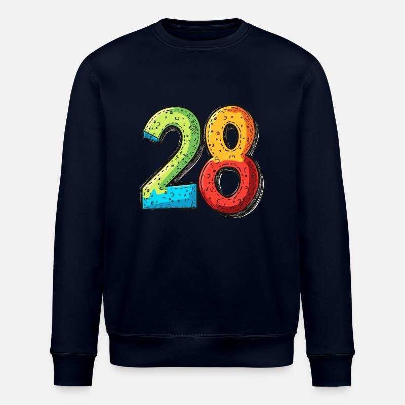 28 Zahl Comic - Stanley/Stella Unisex Bio-Sweatshirt ROLLER - Navy
