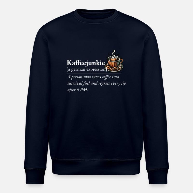 Kaffeejunkie – Witzige Kaffee Definition - Stanley/Stella Unisex Bio-Sweatshirt ROLLER - Navy