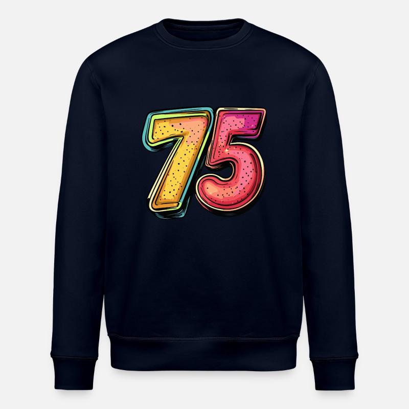 75 Zahl Comic - Stanley/Stella Unisex Bio-Sweatshirt ROLLER - Navy