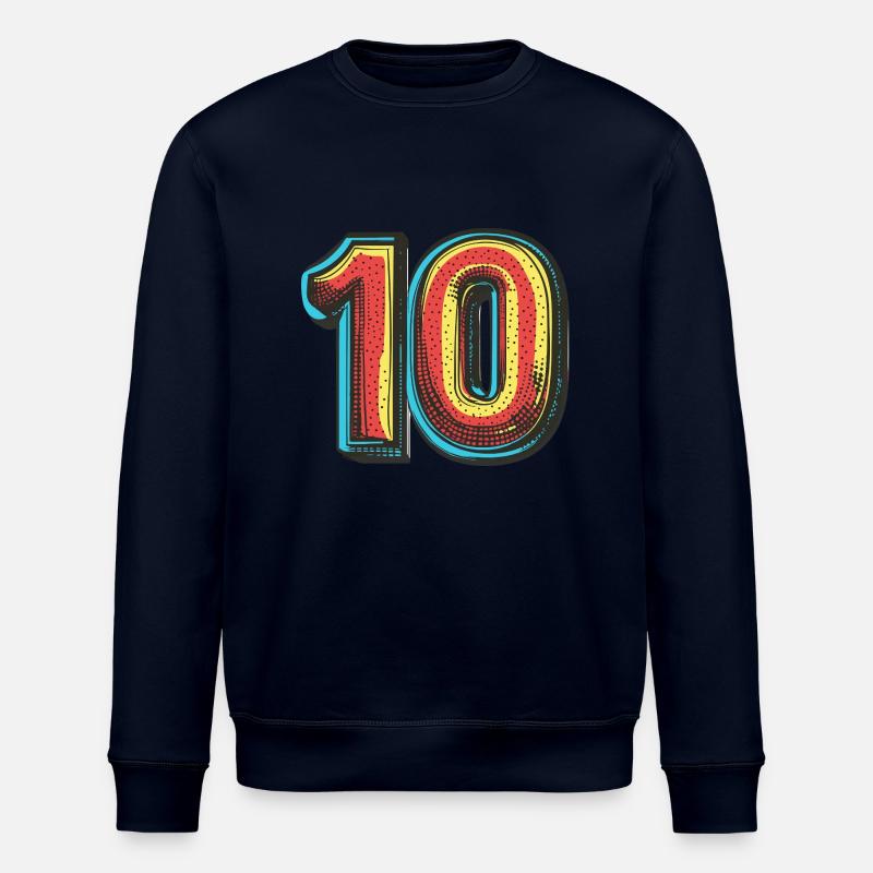 10 Zahl Comic - Stanley/Stella Unisex Bio-Sweatshirt ROLLER - Navy