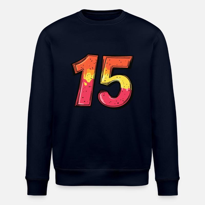 15 Zahl Comic - Stanley/Stella Unisex Bio-Sweatshirt ROLLER - Navy