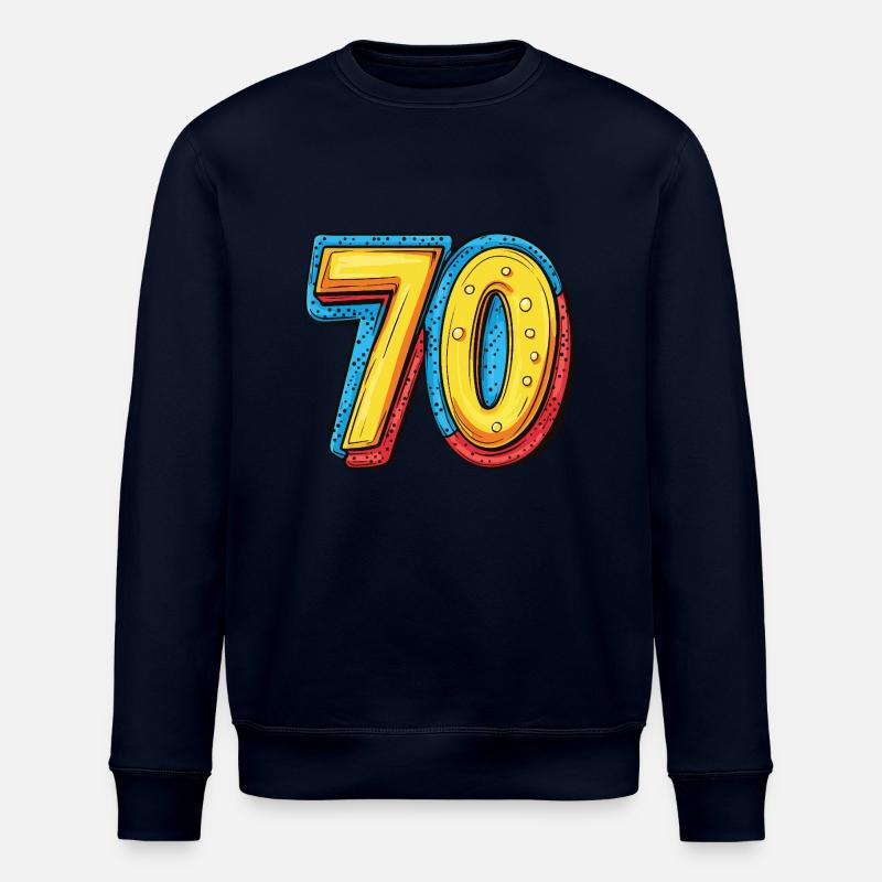 70 Number Comic - Stanley/Stella ROLLER Unisex Organic Sweatshirt - navy