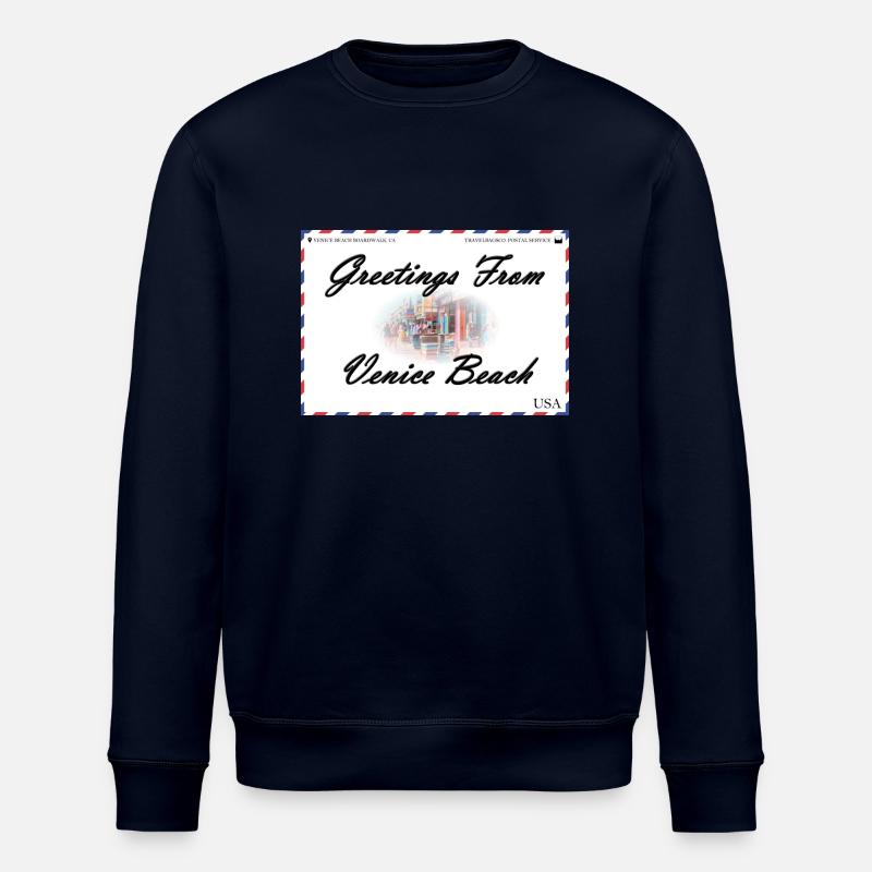 Venice Beach souvenir postcard - Stanley/Stella ROLLER Unisex Organic Sweatshirt - navy
