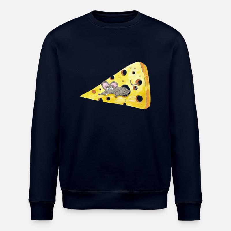 Cheese crunchy mouse - Stanley/Stella ROLLER Unisex Organic Sweatshirt - navy