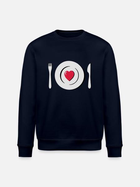 heart love eating g1 - Stanley/Stella ROLLER Unisex Organic Sweatshirt - navy