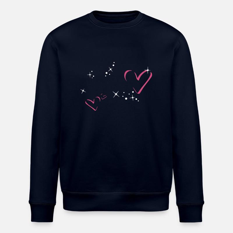 Hearts Glitter Frame - Stanley/Stella ROLLER Unisex Organic Sweatshirt - navy