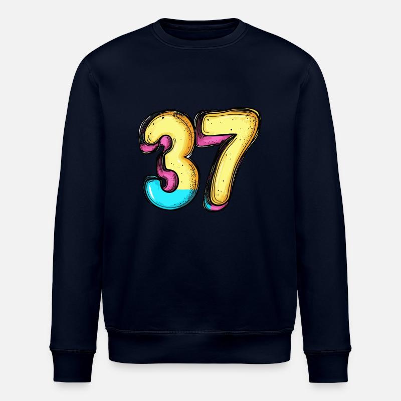 37 Zahl Comic - Stanley/Stella Unisex Bio-Sweatshirt ROLLER - Navy