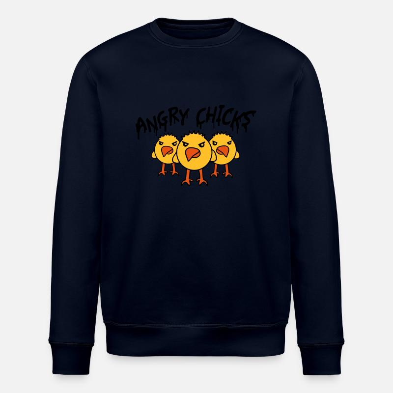 Angry Chicks - Stanley/Stella ROLLER Unisex Organic Sweatshirt - navy