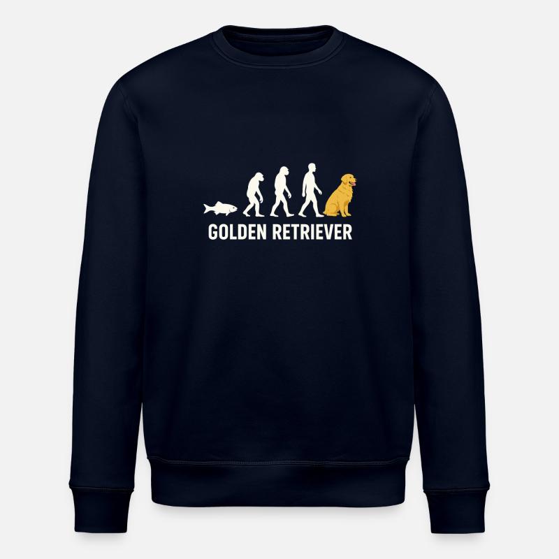 Evolution of Golden Retriever - Stanley/Stella ROLLER Unisex Organic Sweatshirt - navy