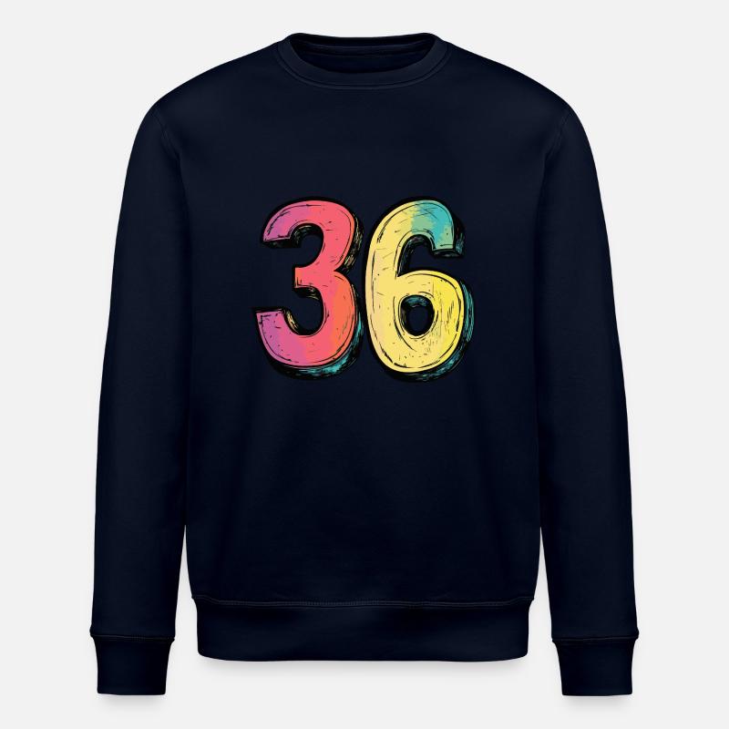 36 Zahl Comic - Stanley/Stella Unisex Bio-Sweatshirt ROLLER - Navy