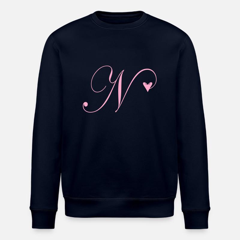 Monogramm N Herz Ranke - Stanley/Stella Unisex Bio-Sweatshirt ROLLER - Navy