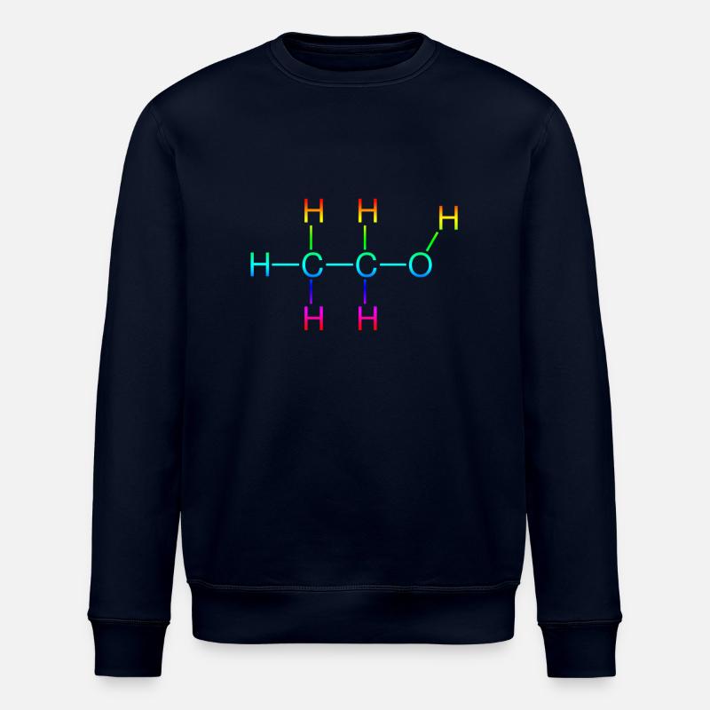 Ethanol Alcohol structural formula - Stanley/Stella ROLLER Unisex Organic Sweatshirt - navy