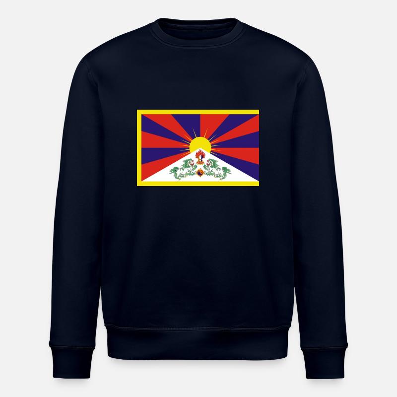 Tibet Flag - Stanley/Stella ROLLER Unisex Organic Sweatshirt - navy