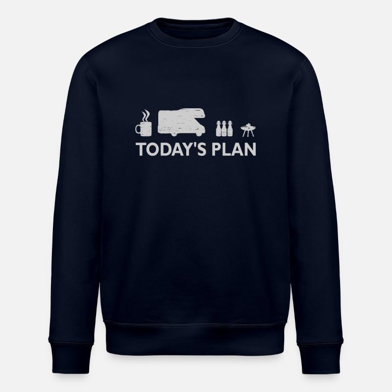 Today's plan: go camping - Stanley/Stella ROLLER Unisex Organic Sweatshirt - navy