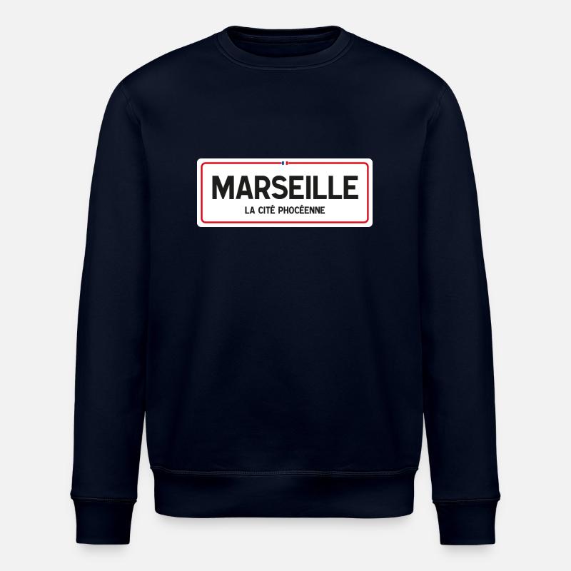 Panneau toponyme Marseille - Sweat bio ROLLER Stanley/Stella Unisexe - marine