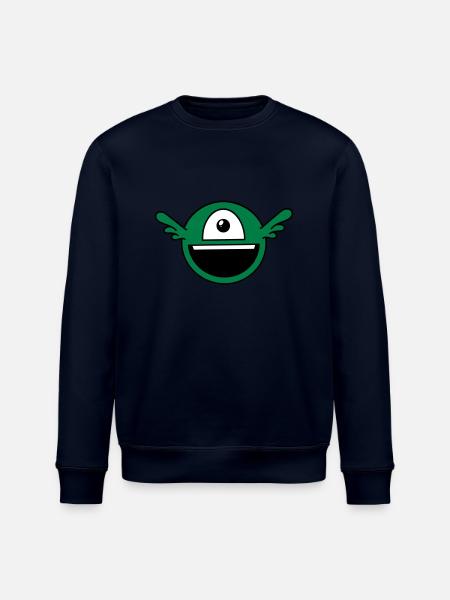 Funny one-eyed alien - Stanley/Stella ROLLER Unisex Organic Sweatshirt - navy