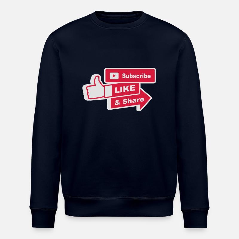 Subscribe, like and share - Stanley/Stella Unisex Bio-Sweatshirt ROLLER - Navy