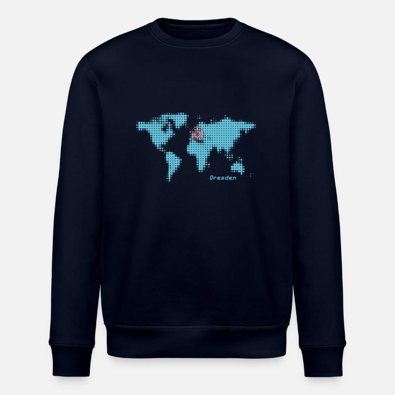 dresden world map - Stanley/Stella ROLLER Unisex Organic Sweatshirt - navy