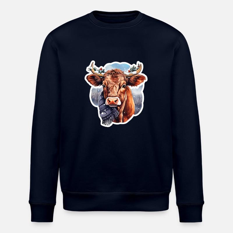 Weihnachtskuh - Stanley/Stella Unisex Bio-Sweatshirt ROLLER - Navy