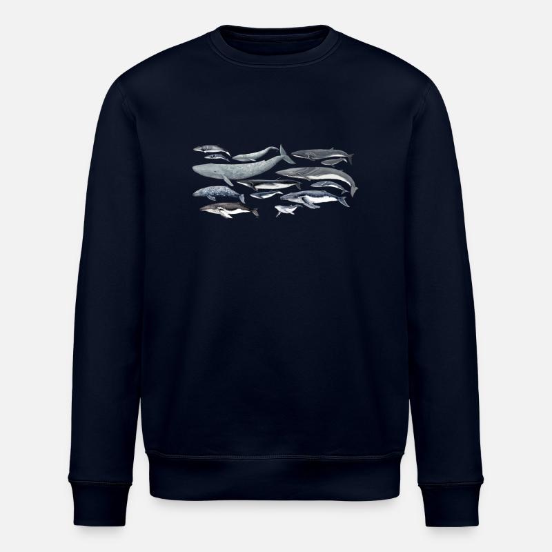 diversité baleines fond transparent - Sweat bio ROLLER Stanley/Stella Unisexe - marine