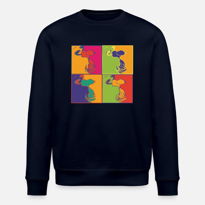 Peanøtter Pop-Art Design Snoopy - Stanley/Stella ROLLER økologisk unisex-sweatshirt - marinen
