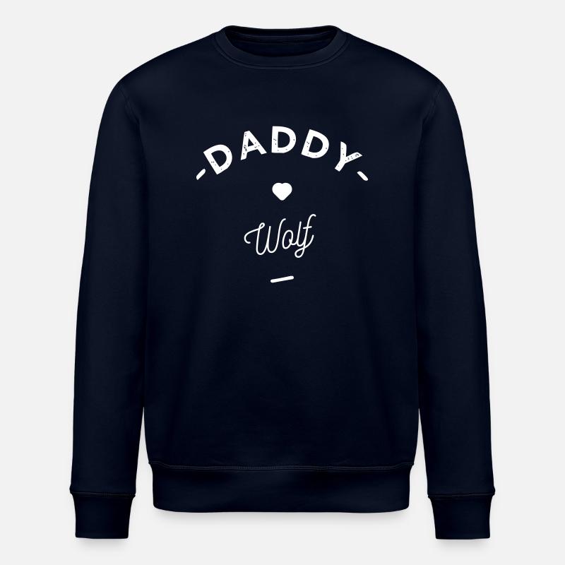 Daddy wolf - Stanley/Stella ROLLER Unisex Organic Sweatshirt - navy