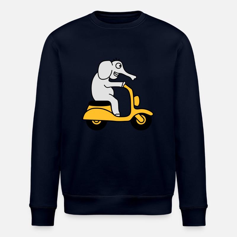 Moped Elephant - Stanley/Stella ROLLER Unisex Organic Sweatshirt - navy