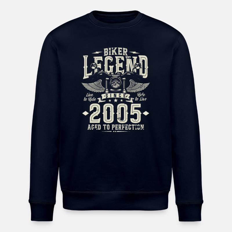 Biker legend since 2005 - Stanley/Stella ROLLER Unisex Organic Sweatshirt - navy