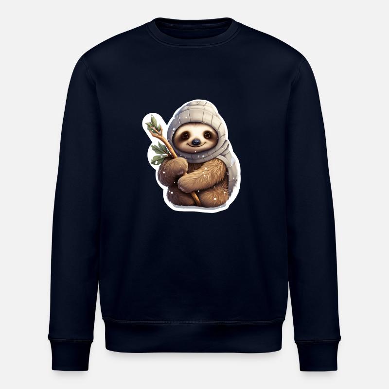 winterliches Faultier - Stanley/Stella Unisex Bio-Sweatshirt ROLLER - Navy