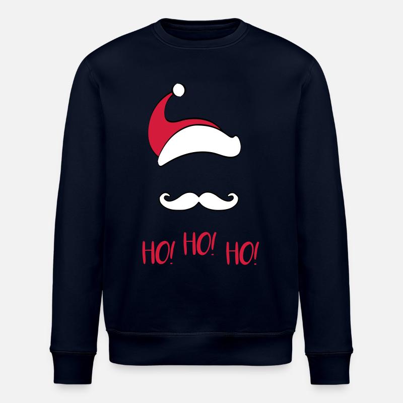 santa_mustache_red - Stanley/Stella Unisex Bio-Sweatshirt ROLLER - Navy