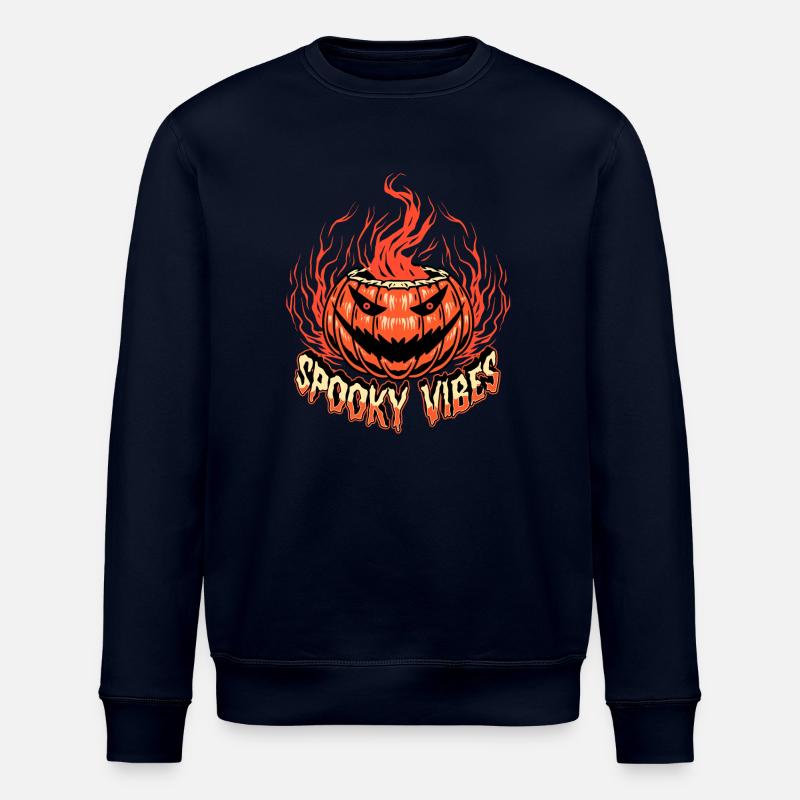 Happy Halloween Pumpkin - Stanley/Stella ROLLER Unisex Organic Sweatshirt - navy