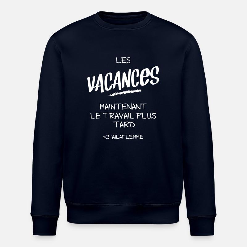 LES VACANCES - Sweat bio ROLLER Stanley/Stella Unisexe - marine