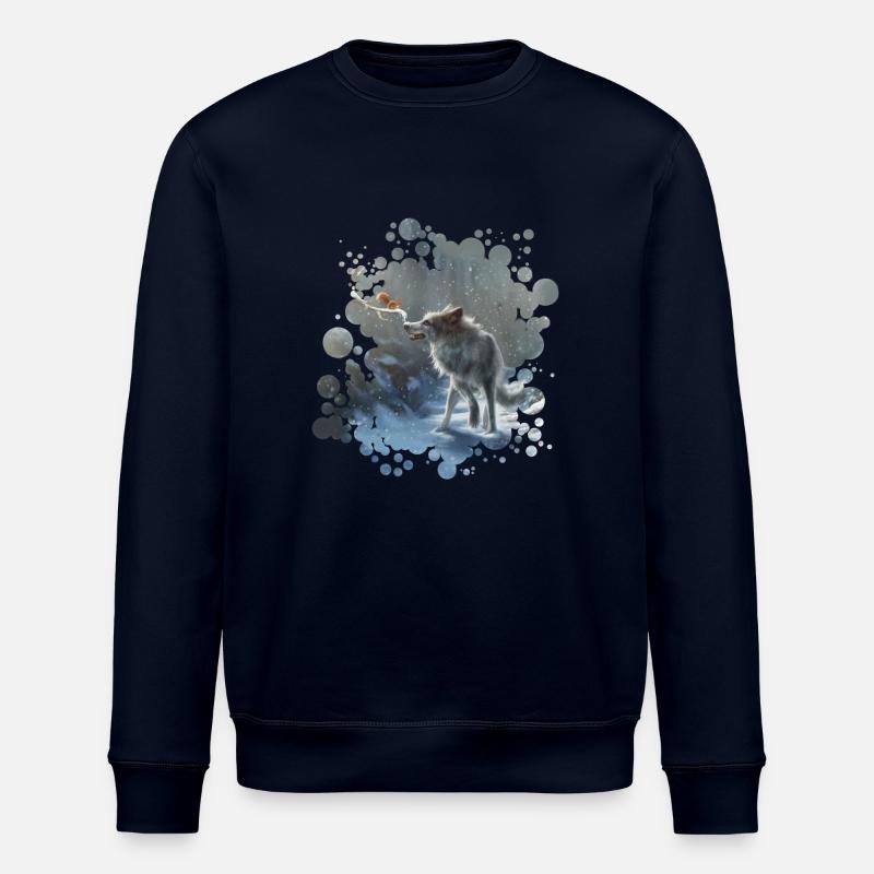 Wolf Eichhörnchen Winter - Stanley/Stella Unisex Bio-Sweatshirt ROLLER - Navy