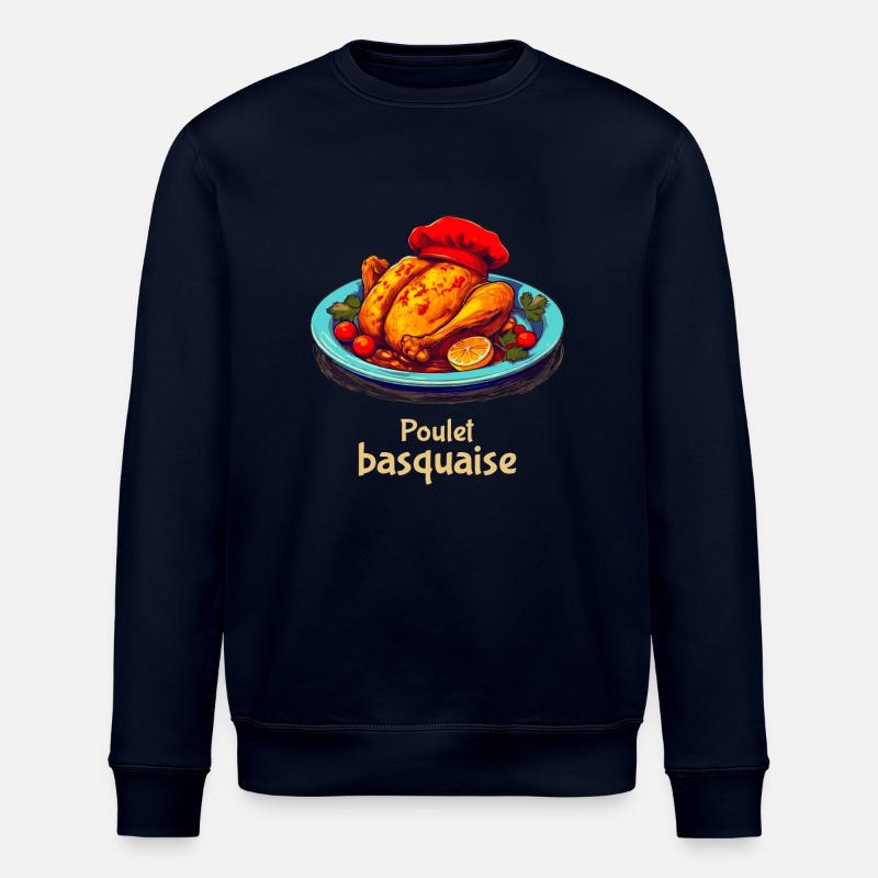 Chicken Basquaise - Plain text - Stanley/Stella ROLLER Unisex Organic Sweatshirt - navy