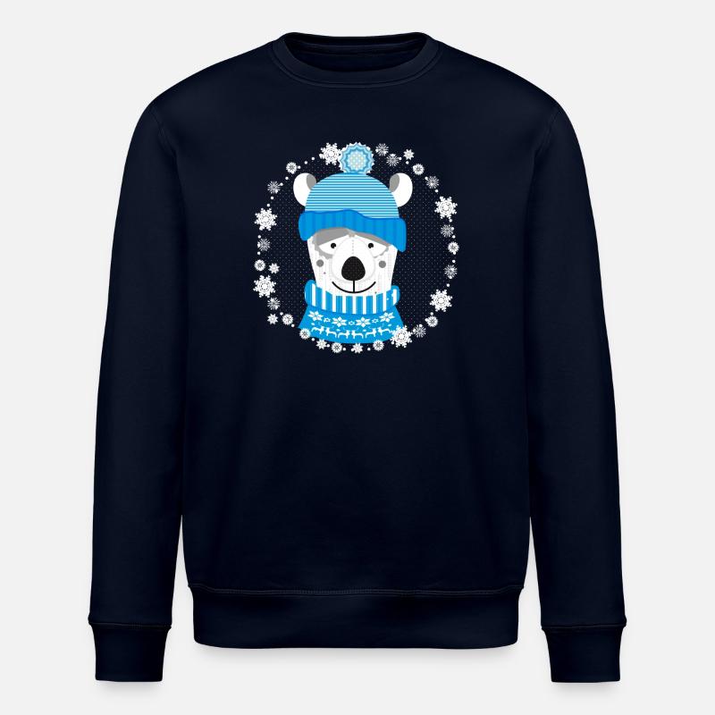 Eisbär mit Mütze und Pulli - Stanley/Stella Unisex Bio-Sweatshirt ROLLER - Navy