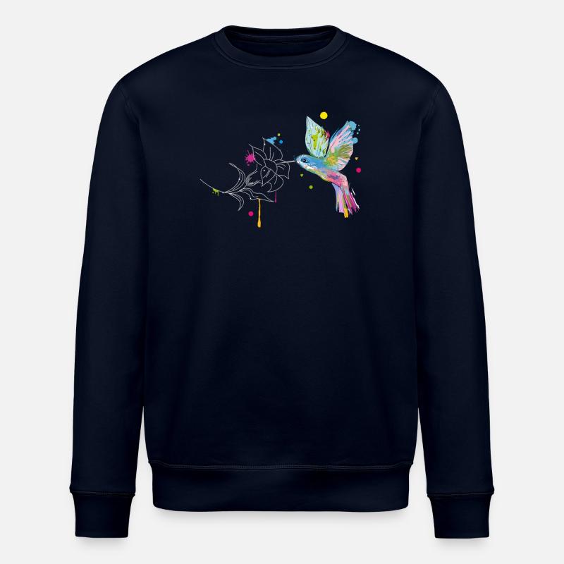 Kolibri und Blüte - Stanley/Stella Unisex Bio-Sweatshirt ROLLER - Navy