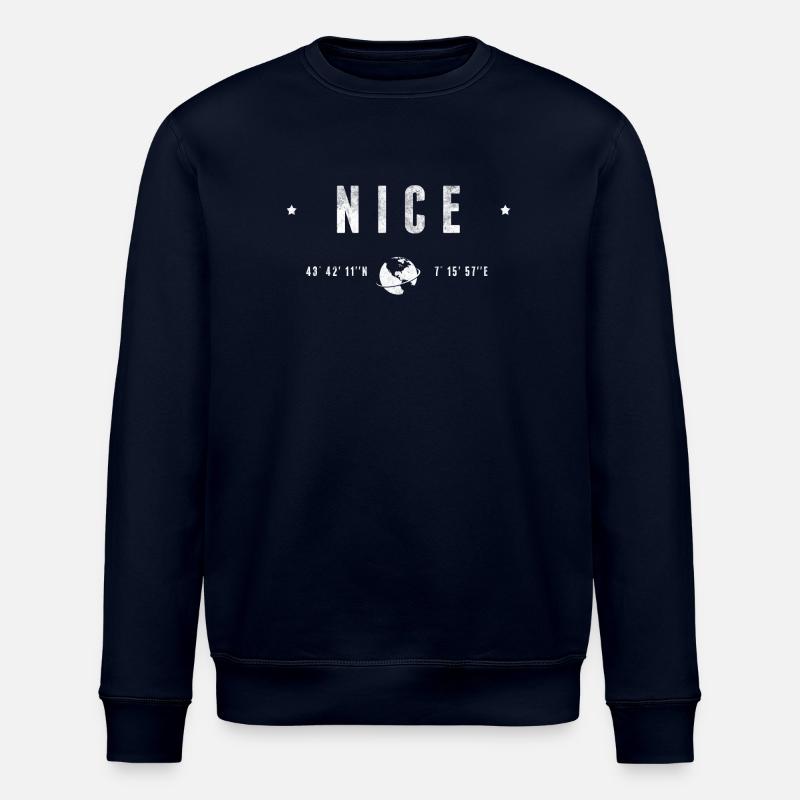 Nice Coordonnées Géographiques Stylisées - Sweat bio ROLLER Stanley/Stella Unisexe - marine