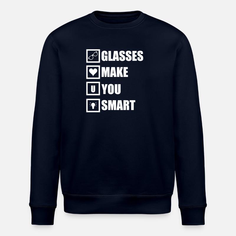 Glasses make you smart - Stanley/Stella ROLLER Unisex Organic Sweatshirt - navy