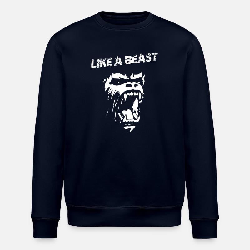 like a beast - Stanley/Stella ROLLER Unisex Organic Sweatshirt - navy