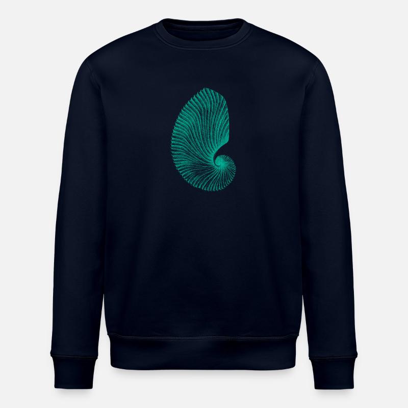 Teal Abstract Snail Pattern - Stanley/Stella ROLLER Unisex Organic Sweatshirt - navy