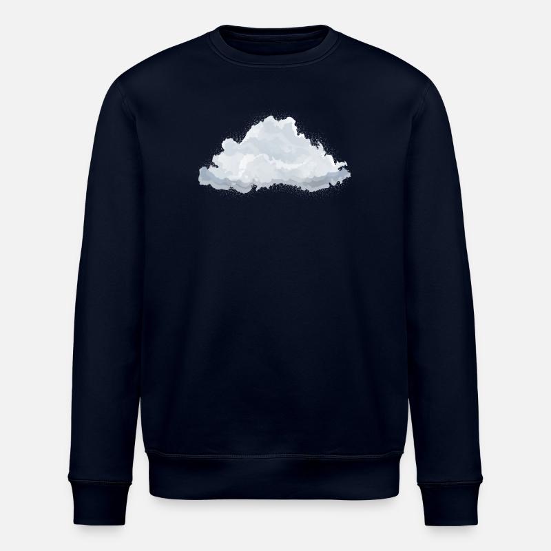 single drawn fluffy white cloud - Stanley/Stella ROLLER Unisex Organic Sweatshirt - navy