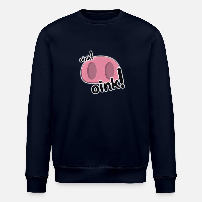 Oink Pink Schweine-Nasendesign - Stanley/Stella Unisex Bio-Sweatshirt ROLLER - Navy