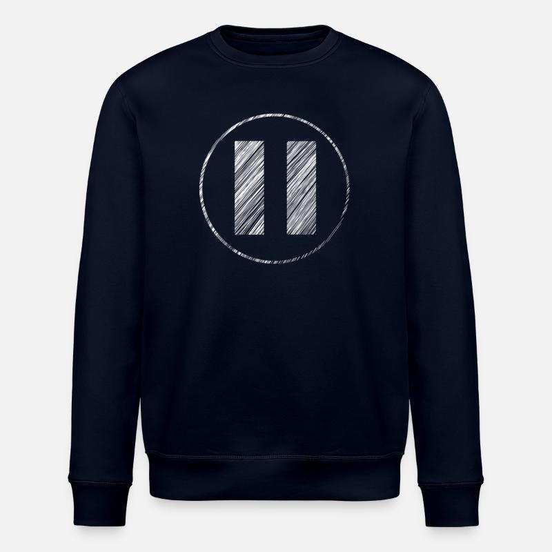 Handgezeichnetes Pause-Symbol im Scribble-Look - Stanley/Stella Unisex Bio-Sweatshirt ROLLER - Navy