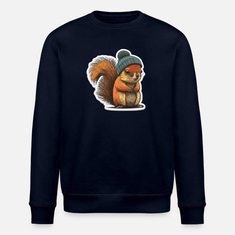 Eichhörnchen mit Beanie - Stanley/Stella Unisex Bio-Sweatshirt ROLLER - Navy