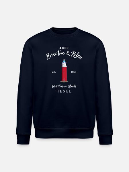 Texel, Relax Lighthouse Eierland, Netherlands - Stanley/Stella ROLLER Unisex Organic Sweatshirt - navy