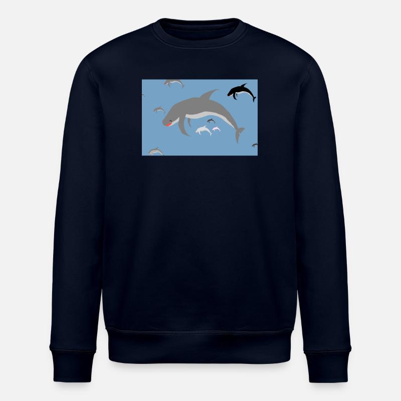 Delfinenschwarm Blaues Meer - Stanley/Stella Unisex Bio-Sweatshirt ROLLER - Navy