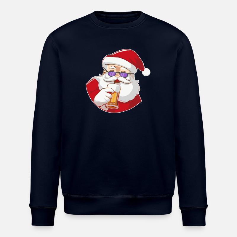 Weihnachtsmann mit Bier und Sonnenbrille - Stanley/Stella Unisex Bio-Sweatshirt ROLLER - Navy