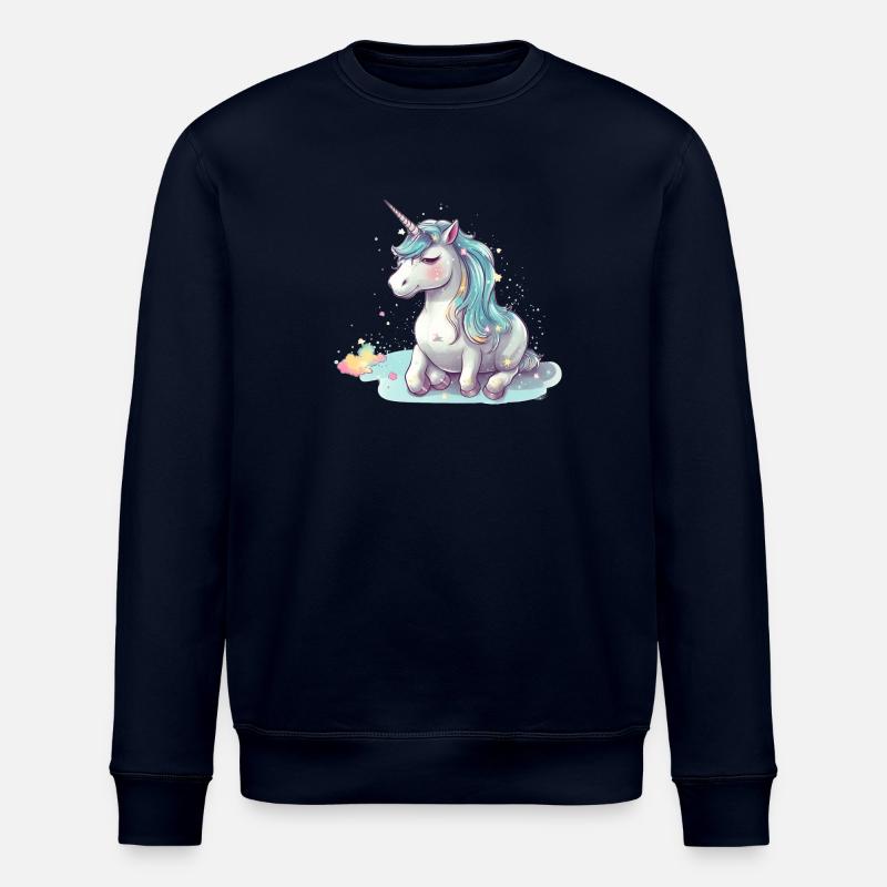 Liegendes Einhorn - Stanley/Stella Unisex Bio-Sweatshirt ROLLER - Navy
