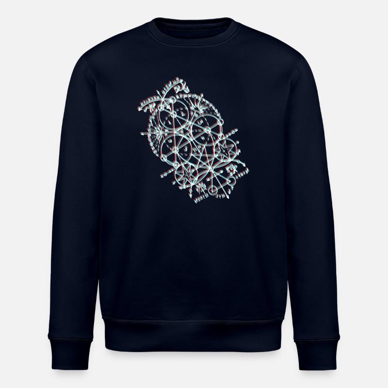 Anaglyph Geometric Orbit - Stanley/Stella ROLLER Unisex Organic Sweatshirt - navy